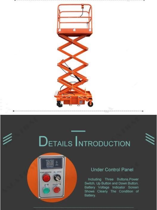 500kg 8m Electric Hydraulic Movable Scissor Lift Equipment Man Lift for Sale