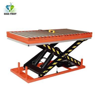 Europe 3000kg Load Hydraulic Scissor Lift Platform with Rollers