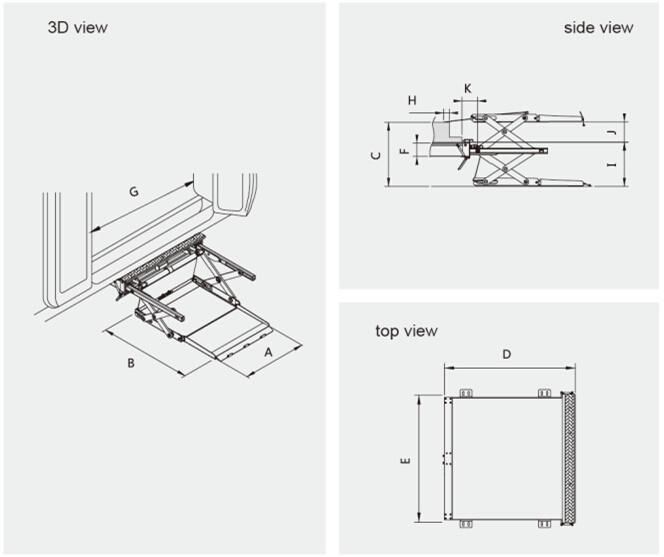 Ce Certified Wheelchair Elevator for Van with Loading Capacity 300kg