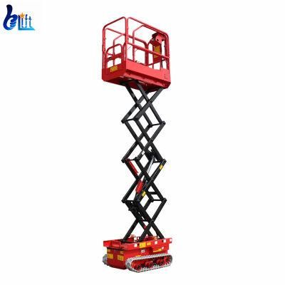 4m-12m 300kg Battery Outdoor Crawler Scissor Lift for Sale