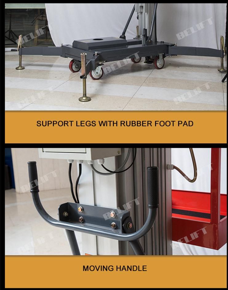120kg Vetical Mast Lift Hydraulic Lift Lift Manufacturer