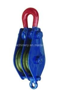 Double Sheave Construction Pulley Block for Wire Rope