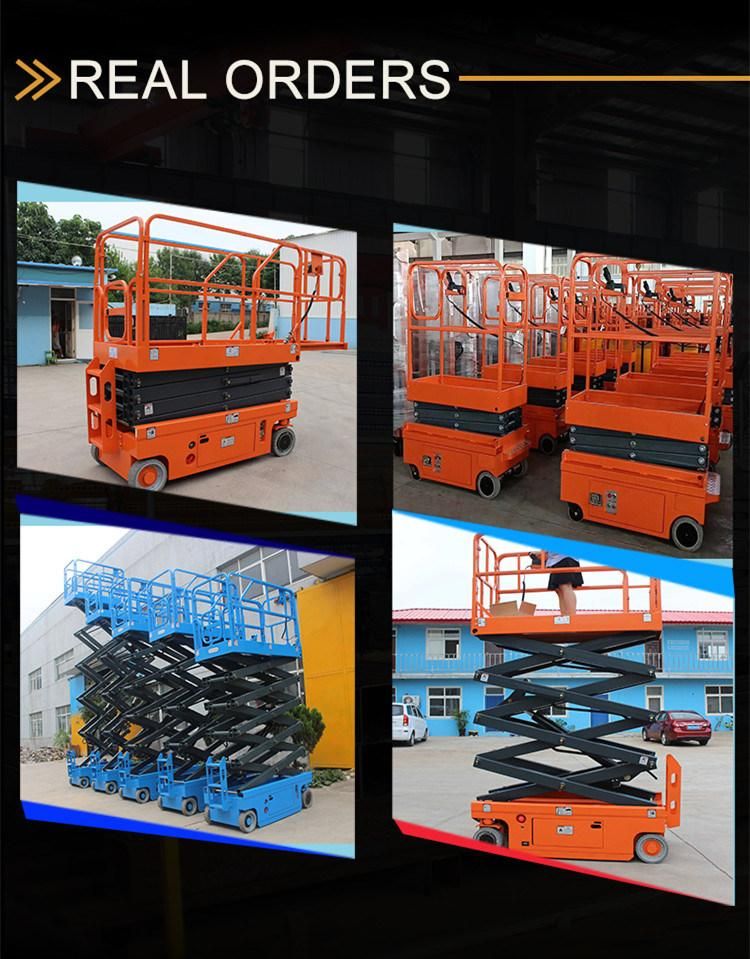 China Factory 350 Kg 1.5 M Height Self Propelled Electric Scissor Lift Table Battery Power Automatic Platform Lifter