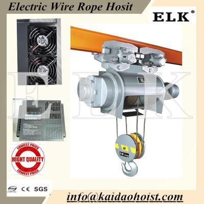 Elk 10t Electric Wire Rope Hoist with Double Rail Trolley- (HKDD1004)