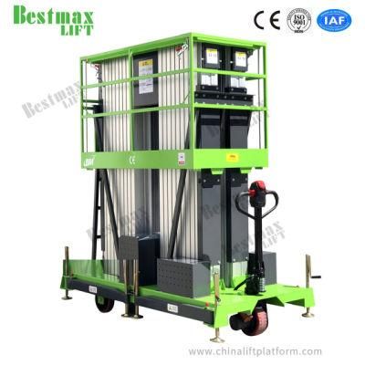 10m Manual Pushing Vertical Lift Four Mast Electric Lift