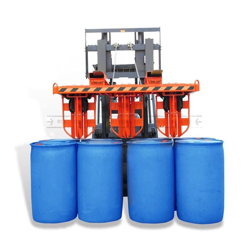 Yl8 Forklift and Crane Use Eight Barrels Clamp for Transporting and Stacking Drums Load Capacity 500kgx8