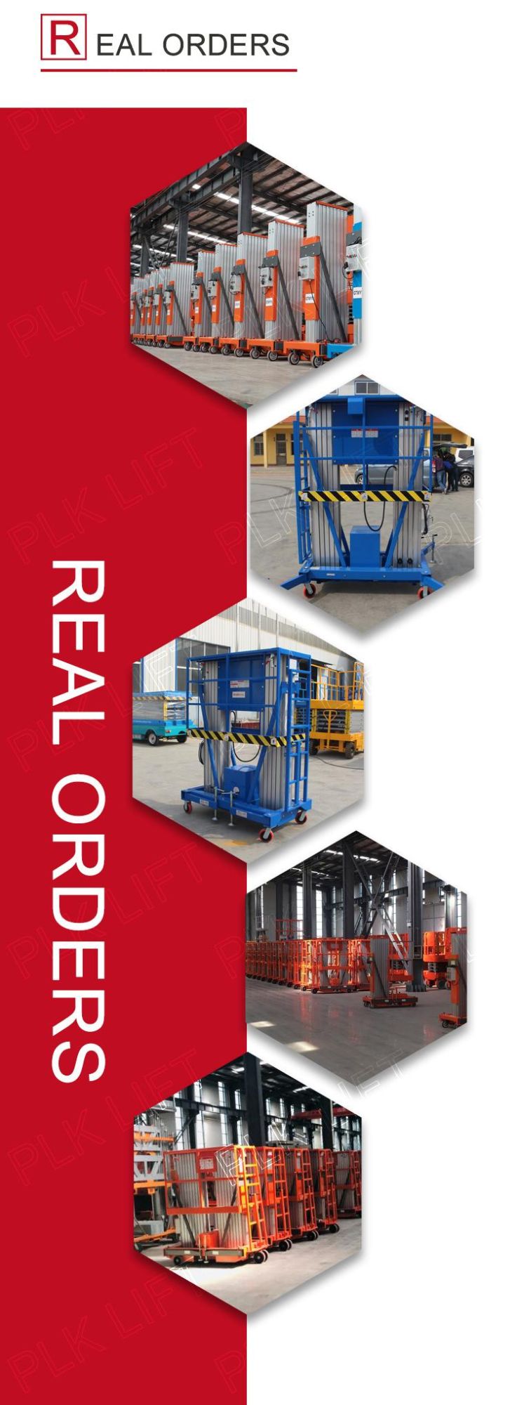 Hydraulic Three Masts Aerial Work Platform Lift Equipment