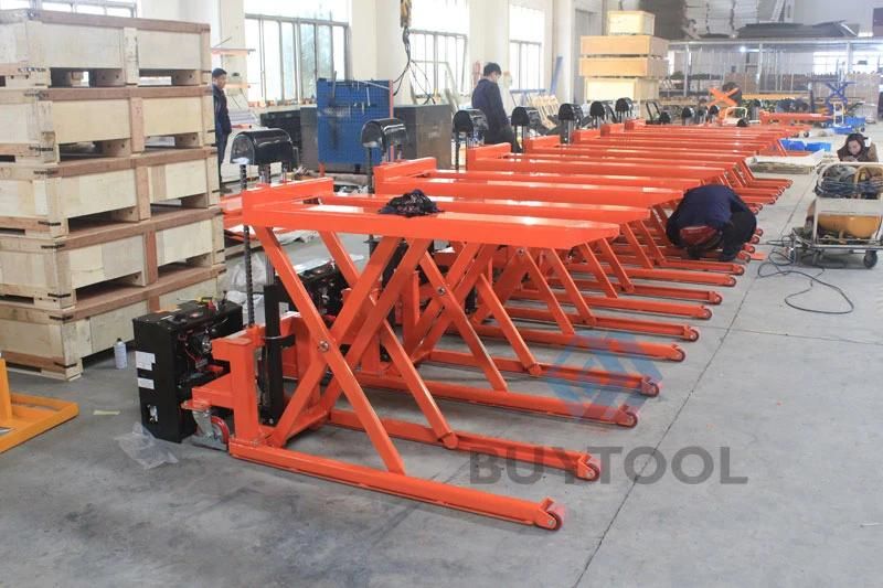 Buytool Skid Lifter Powered Scissor Pallet Truck with 800mm Lifting Height