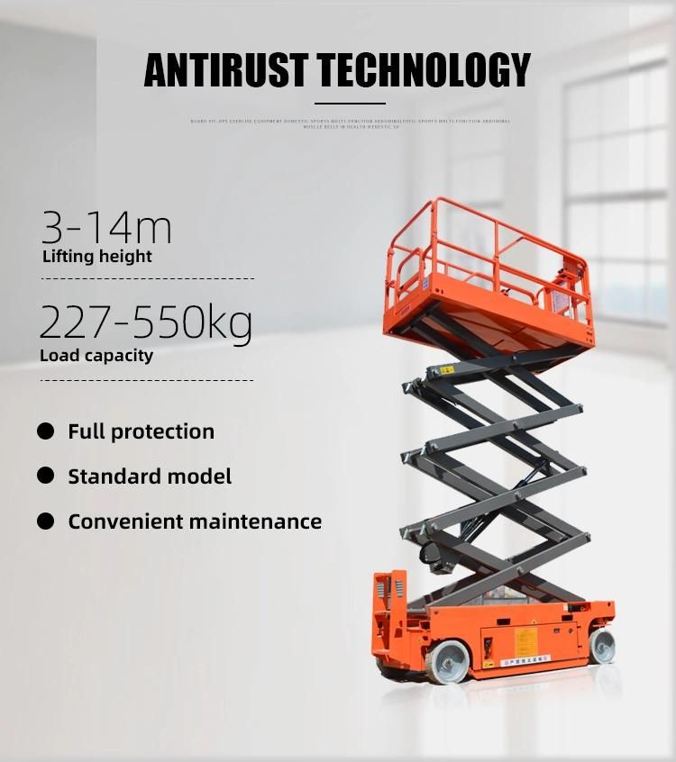 6m 8m 12m 14m 16m 18m Mini Mobile Self Propelled Hydraulic One Man Lift Table Small Used Battery Aerial Working Platform Electric Scissor Lift
