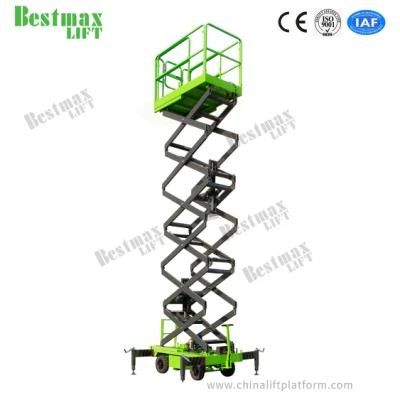 20 Meters 500kg Manual Pushing Scissor Lift Aerial Work Platform