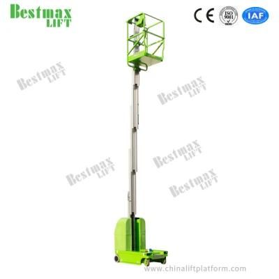 6m Platform Height 125kg Load Self Propelled Vertical Lift with Swivel Wheel