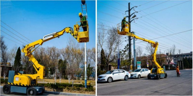 230 Kg Capacity 16m 18m 20m 22m 24m 26m 30m 38m 40m 42m Electric Articulated Cherry Picker Boom Lift Aerial Working Platform Work Height