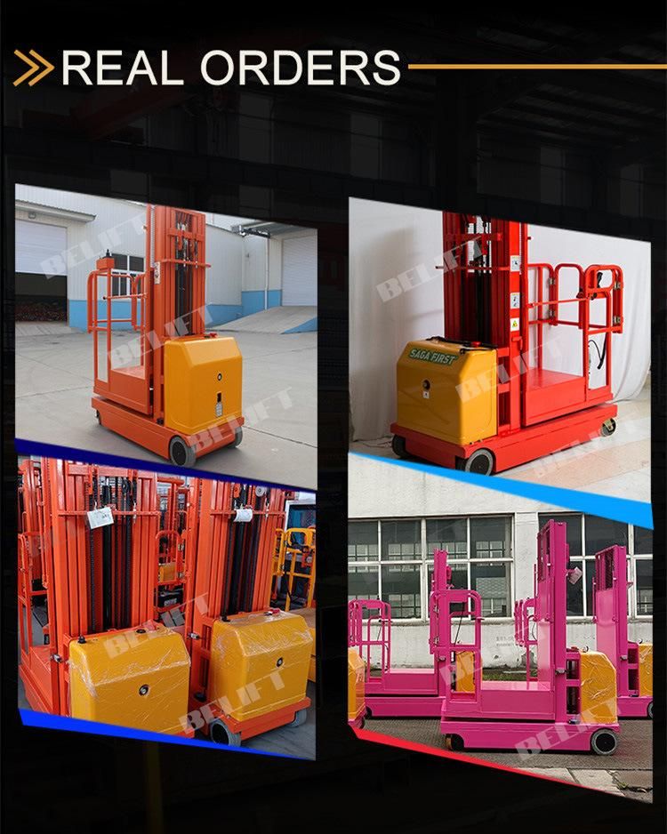 Hydraulic Aerial Work Platforms Warehouse Electric Order Picker Lift