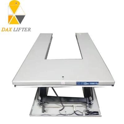 Good Standard U-Shape Electric Powered Warehouse Use Cargo Lift Table