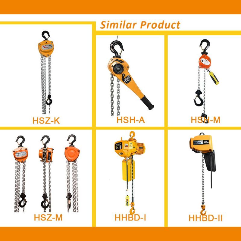 0.5-50t Hand Pulling Manual Chain Hoist Crane Hand Lifting Chain Block with Hook CE Certified (HSZ Series)