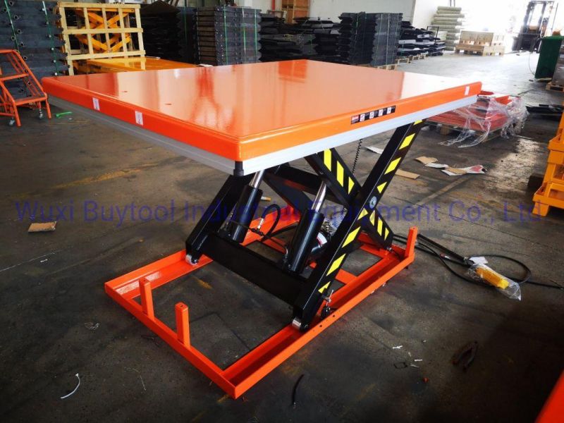 2000kg 4400 Lb Hydraulic Scissor Lift Table Cart Hand Control Power Lifting