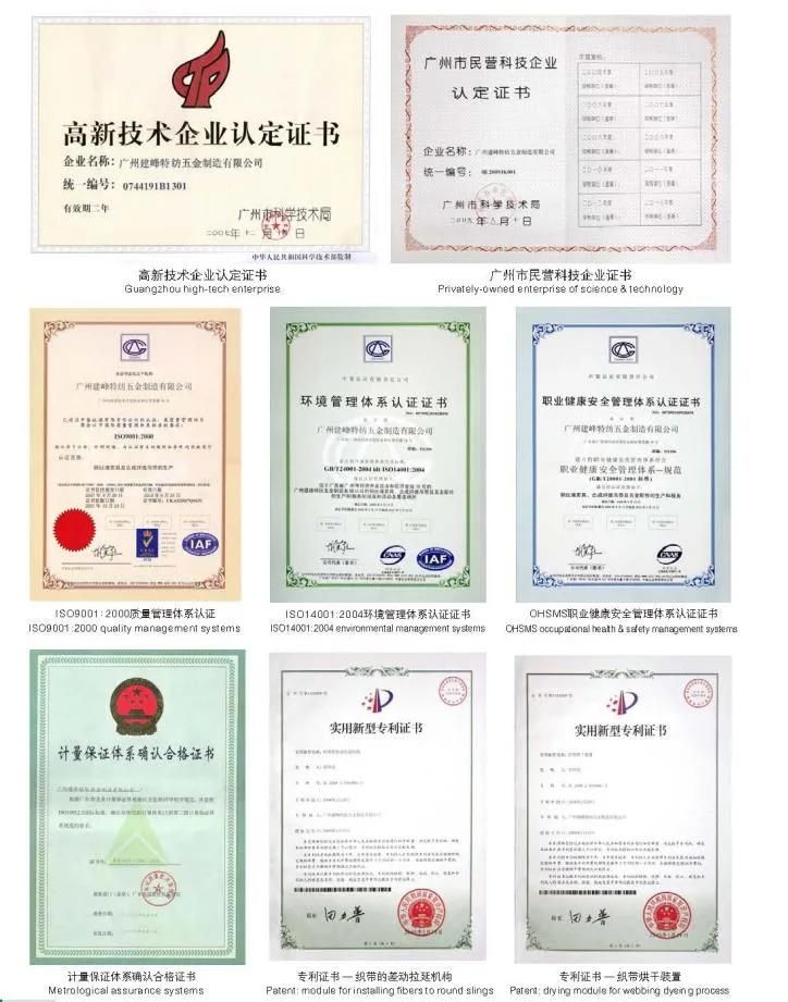 JF ODM&OEM Customers Requiement Safety Factor 7: 1 Standard: En 1492-2: 2000+A1: 2008 100% High Tensile Eye Round Slings