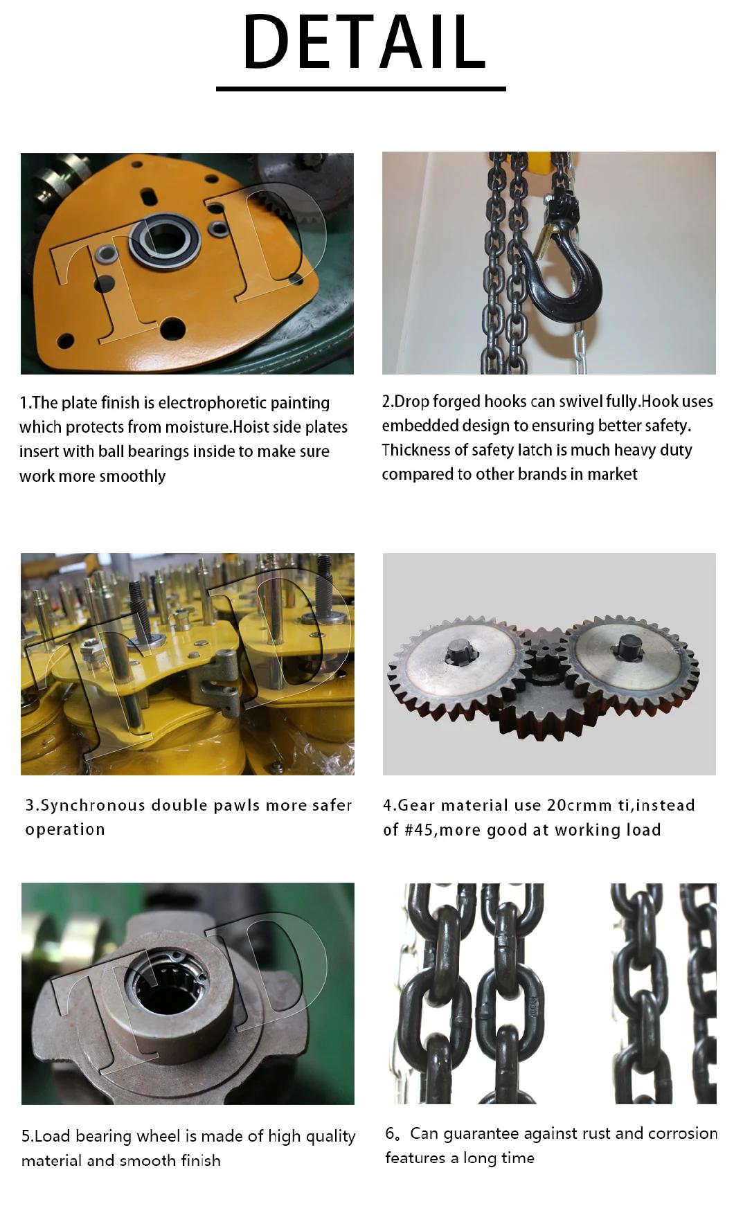 5 Ton Manual Chain Hoist 3 Ton Hand Chain Hoist 10 Ton Chain Hoist with Trolley