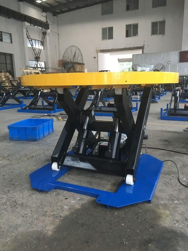 Heavy Duty Rotatable Round Lift Table Pallet Wrapper
