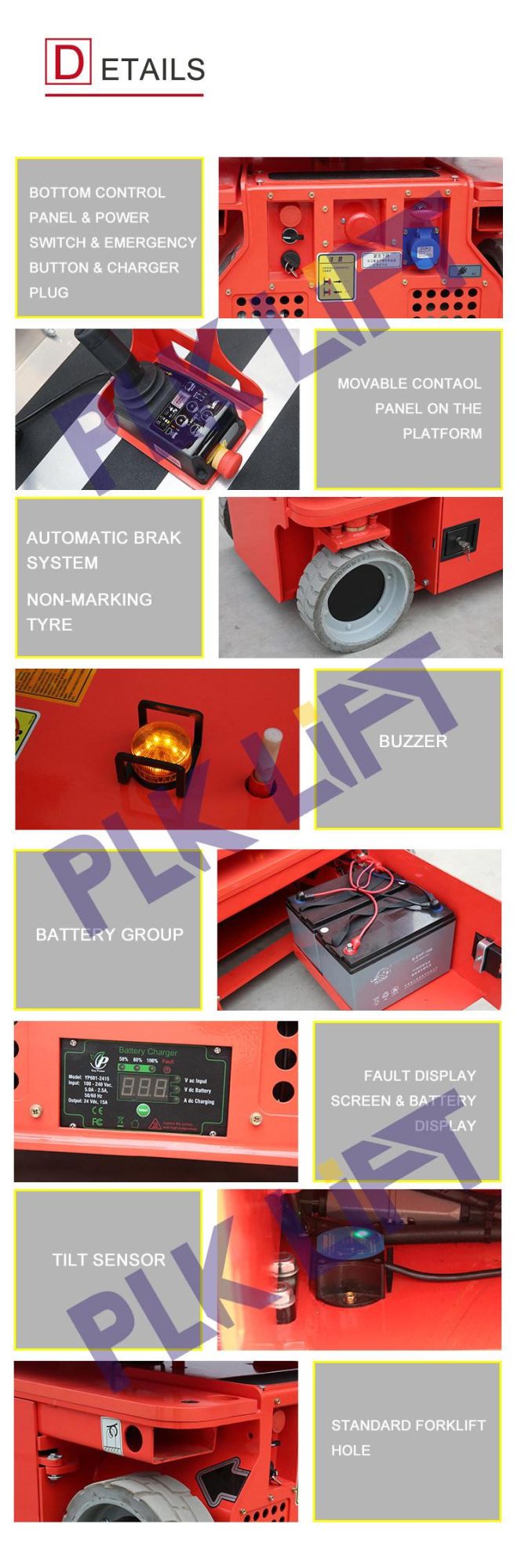 Battery Drive Hydraulic Lifting One Post Aerial Man Lifter