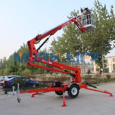 Morn 12m Hydraulic Diesel Aerial Manual Man Trailer Towed Lift for Sale