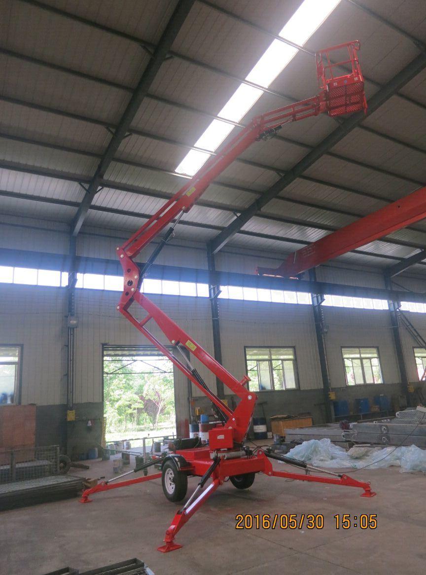 Hydraulic trailer aerial work boom lift for sale