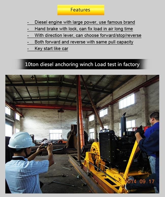 Diesel Marine Winch for Petroleum Engineering Lifting and Pulling