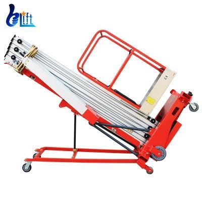 150kg Small Lifts Single Column Aluminum Aerial Work Platform Lifter