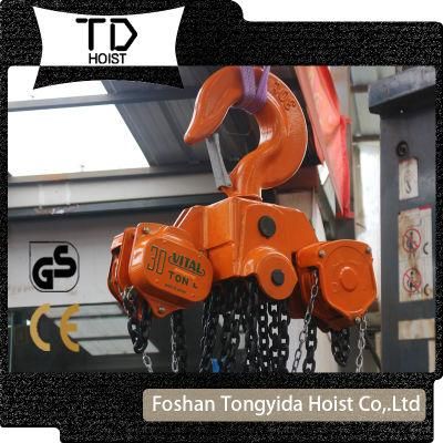 High Quality 1ton to 30ton Manual Vital Brand Chain Block Chain Hoist with G80 Load Chain Lifting Machine