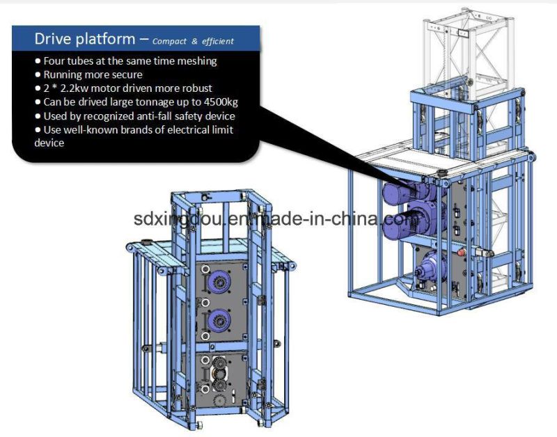 Facade Lifting Electric Scaffolding Motorized Platform Mast Climber Lift Heavy Duty Load Platform