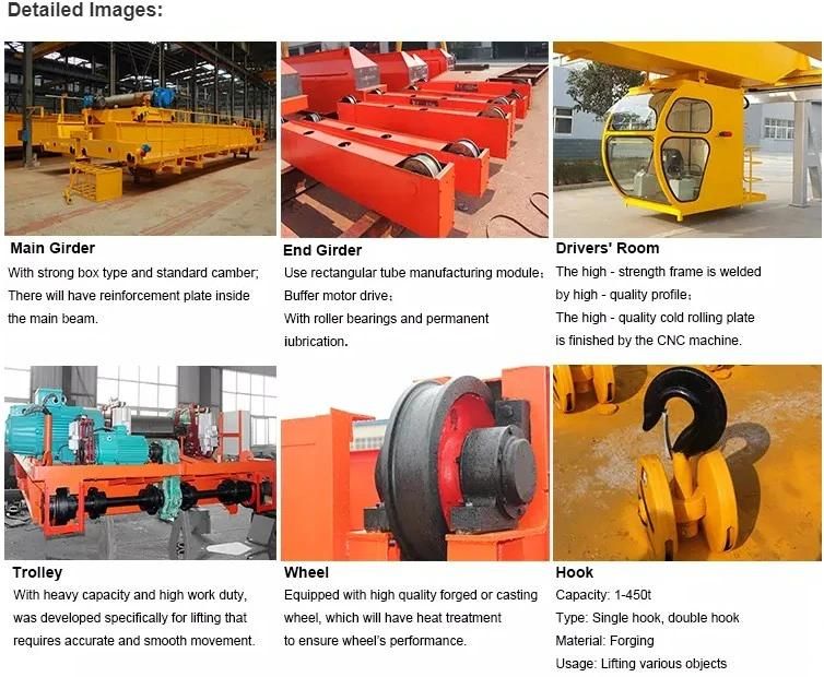 Heavy Duty 5-75t Double Beam Casting Bridge Crane with Foundry Use